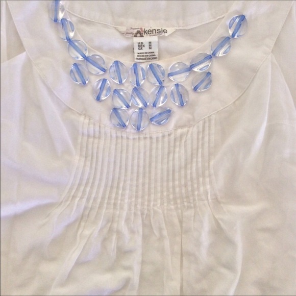 KENSIE SILK & COTTON OMBRE EMBELLISHED TUNIC MEDIUM - Picture 4 of 8